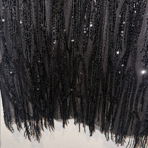 Zoya Black Sequin Fringe Dress - Picture 8 of 8